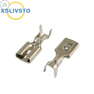 GD 50/ 100 pcs Tinned Copper Terminal Vehicle Wiring Harness Female Connector 4.8 Series Insert Spri