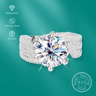 925 Sterling Silver Ring 5 Carat Luxury Moissanite Proposal Engagement Birthday Gift Ring Ladies