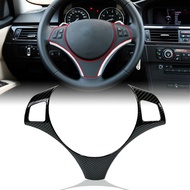 Glossy Carbon Fiber Pattern Style Steering Wheel Decorative Frame Anti-Scratch Protection Plastic Ma