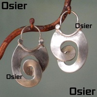 OSIER1 Silver Big Hoop Earrings, Irregular Alloy Hoop Earrings, Exaggerated Silvery Personality Symb