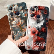 Softcase ITEL A49/A58/A58 PRO NEWEST Aesthetic Color Flower Motif - Latest Case - Case hp -Itel A49 