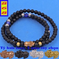 [Fate of Water, Wood] Rosary Set of 108 Black Stone Beads 6 Cups, 8 Cups, 10 Cups Stainless Steel Pi