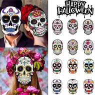 Day of the Dead Paper Mask Pack of 6 | Halloween Grimace Skull Costume Accessory 16x23cm - Party Sup
