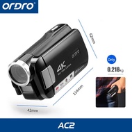 ORDRO AC2 4K Video Camera Ultra HD Mini IR Night Vision Camcorder Lightweight YouTube Vlogging Camera