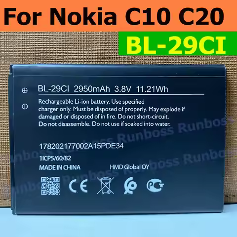 New BL-29CI 2950mAh Battery For Nokia C10 C20 BL-29CI BL 29CI BL29CI Mobile Phone Batteries