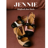 Mikai Jennie Slingback Heels Ribbon Two Tone Women's Ribbon Heels Sandals