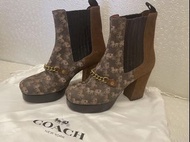 全新｜Coach Chelsea Platform Bootie Logo厚底高跟靴（25.5號）#22生日慶