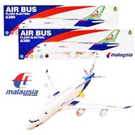 Battery Operated Kids Toys Airbus A380 Malaysia Airline Mas Air Line Airplane Model Aeroplan Flash E