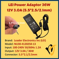 LEI Power Adaptor 36W 12V 3.0A 5.5*2.5/2.1mm NU30-4120250-13 539838-001-00 MOTOROLA