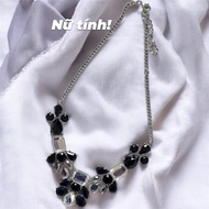 Women's necklace with 2hand stones - luxurious - classic - unique