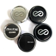 4pc 60mm Enkei Plaid Shading  Silver Black  Sticker Car Wheel Centre Sport Rim Cap Fit for Enkei Whe