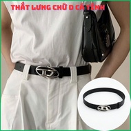 D-shaped silver buckle belt for men and women, belt, 2.8cm hottrend Y2K style personality version OL