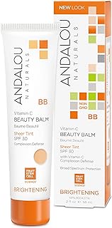 Andalou Naturals Vitamin C BB Beauty Balm Sheer Tint SPF 30, 2-in-1 BB Cream &amp; Face Sunscreen with Broad Spectrum Protection, Mineral Sunscreen with Non-Nano Zinc Oxide, 2 Fl Oz