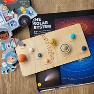Wooden Solar System Model Board Montessori Toys Planets Puzzle Science STEM Space Learning with 3D P