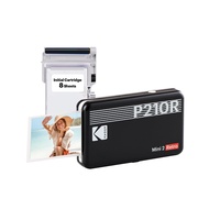 KODAK Mini 2 Retro 4PASS Portable Photo Printer (2.1x3.4 inches) + 8 Sheets, Black