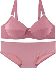 Women's underwear suit set bra underwear big chest non-filled underwear (Color : A2E0L, Size : Purple)