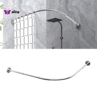 ALINA Rust-resistant Shower Rod Adjustable Black L-shaped Shower Curtain Rod for Bathroom Bathtub St