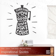 Wall Sticker Cafe Coffee Quote Sticker Cutting Motivation Shop Office