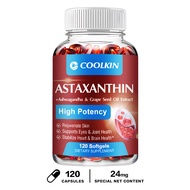 Thực phẩm bổ sung Astaxanthin 24mg Dầu dừa MCT Dầu vi tảo tươi và dầu hạt nho Ashwagandha Chất chống