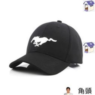 福特Ford野馬Mustang帽子黑色刺繡車標志棒球帽F1賽車帽戶外運動防曬鴨舌帽遮陽帽4S店禮品帽子