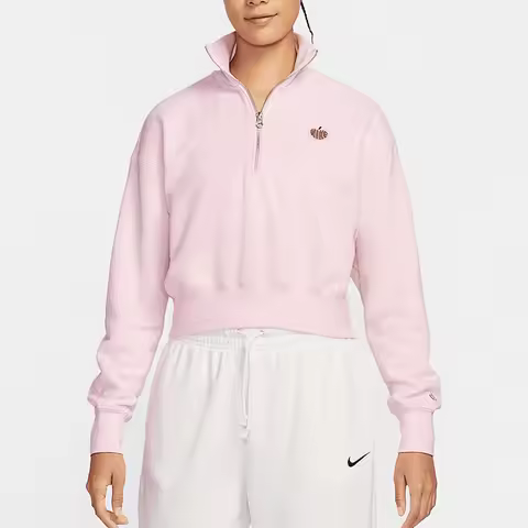 Nike Official Genuine New Women's Half-Zip Knitted Fashion Breathable Pullover HV8731-663