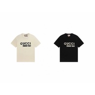 GUCCI/GUCCI 2026 Classic Round Neck Short-Sleeved T-Shirt Men Women Casual Large Size Printed T-Shir