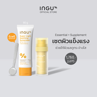 (Duo Set รับฟรีช้อนตวงกันแดด)INGU Super-Light Soothing Sunscreen 80g+Vitamin C AOX Glowing Serum 30 