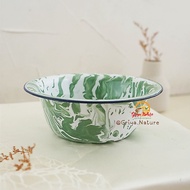HIJAU GRIYA NATURE Blirik Bowl size 16 cm | Meatball Bowl / Chickenmie Striped Dinner Bowl Lurik Blu