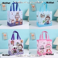 FKILA Labubu Tote Bags, Waterproof Cartoon Handbag,  Storage Plastic POP MART Gift Bags