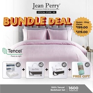 (Bundle Set 015) Jean Perry Brindley Bedsheet Set I Jean Perry Mattress Pad I Pillow Pad I Bolster Pad