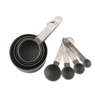 Pemegang keluli tahan karat mengukur spoon plastik mengukur piala 8-piece set dengan lulus set sudu penyukat alat Baking