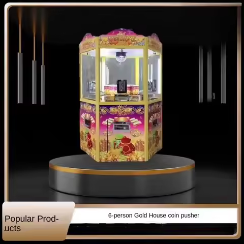Custom 6 Person Golden Castle Coin Pusher Arcade Machine Prize Redemption Ticket Lottery Game for Sh