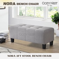 COZY NEST NORA 3FT Stool Bench Chair # Modern Stool - Light Grey/Blue/Brown/Green/Beige
