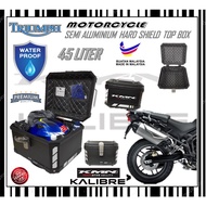 TRIUMPH SEMI ALUMINIUM WATERPPROOF TOP BOX 45LITER MOTORCYCLE HARD SHIELD TOP CASE KMN KALIBRE HIGH 