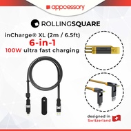 Rolling Square inCharge XL, 2M/6.6ft, 100W Ultra Fast Charging, 6-in-1 Lightning/USB/USB-C/Micro USB