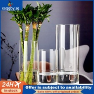 [48H Shipping]Simple Transparent Straight Glass Vase Large Floor Drunk Wood Bell Vase Flower Arrangement Decoration Vase Decoration