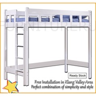 💥YearEnd Sale💢Arlan Solid Wood Single/Super Single Loft Bed Space for work & leisure. Free Installat
