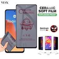 Anti Spy Privacy Ceramic Glass Screen Protector Film For Redmi 14R 14C 13 13x 13C 12 12C 10 10C 9 9T