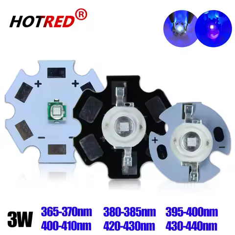 1-10pcs 3W 3535 UV Purple High Power LED Lamp Chip 365nm 385nm 395nm 400nm 410nm 420nm 430nm Beads U