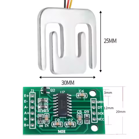 50kg Load Cell Half Bridge Strain Gauge Dual Channel HX711 AD Module 24-Bit Precision Amplifier for 