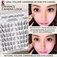 Natural Doe Eye False Eyelashes C Curl Matte Black Synthetic Fiber Lashes for Asian Eyes HD Camera R