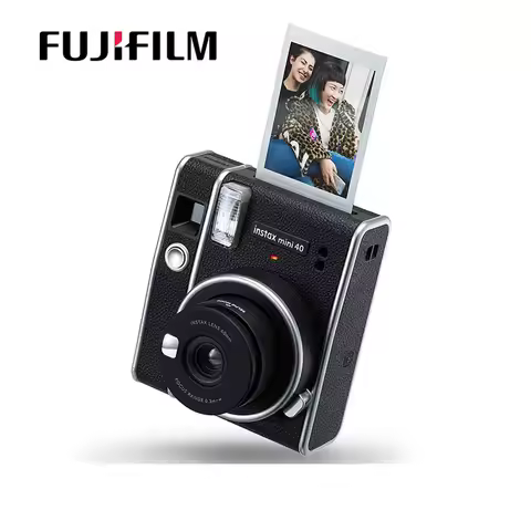 New Fujifilm Instax Mini 40 Instant Camera Black And Fuji Film Photo Paper / Fuji Ffilm Black And Wh