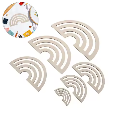 7Pcs Cloud Shaped Dream Catcher Frames Wooden Macrame Rings Unfinished Wood Hoops Christmas Wedding 