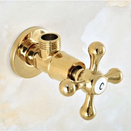 1 Pcs Gold Color Brass G1/2 Male x G1/2 Male Thread Bathroom Shut Off Angle Valve Water Control Valv