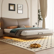 🇸🇬 ⚡【Customizable】 Italian Leather And Solid Wood Bed Frame Solid Wood Bed Frame Wooden Bed Frame Bed Frame With Mattress Queen&amp;King Size Bed Frame