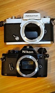 Nikon Nikkormat ft2+ EM 兩部零件機 for parts