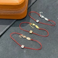 Redline 方塊單鑽紅繩手鍊（玫瑰金/金色/銀色可選）