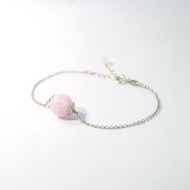 紫鋰輝石/孔賽石純銀手鍊 Kunzite Silver Bracelet