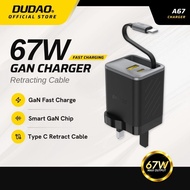 DUDAO 67W GaN Charger Type-C USB-A Dual Port Fast Charging Adapter for Laptop Phone A67
