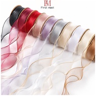 10Yards Chiffon Silk Ribbon 4CM Organza Satin Riben Wedding Bouquet Decor